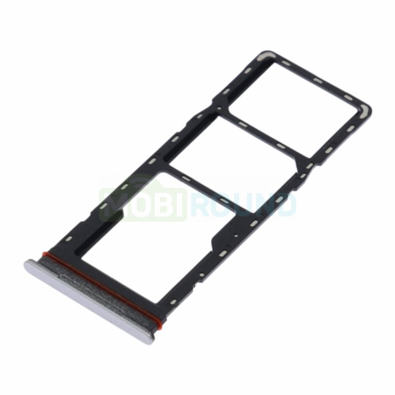 Держатель сим карты (SIM) для Tecno Spark 40 4G, серебро