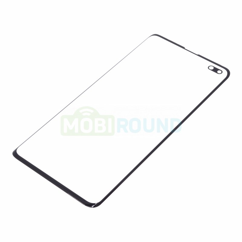 Стекло модуля для Samsung G975 Galaxy S10+, черный, AAA
