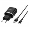 Сетевое зарядное устройство (СЗУ) Borofone BA36A QC 3.0 (USB) + кабель MicroUSB, 3 А