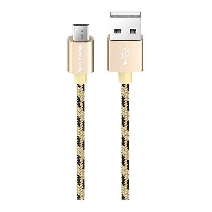 Дата-кабель Borofone BX24 USB-MicroUSB, 1 м, золото