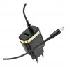 Сетевое зарядное устройство (СЗУ) Hoco C79A QC 3.0 (USB/Type-C PD) + кабель Type-C-Lightning, 3 А