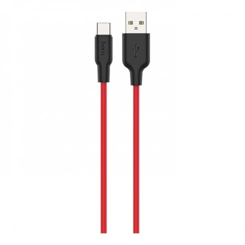 Дата-кабель Hoco X21 Plus USB-Type-C (высокопрочный / силикон), 2 м (красный с черным)