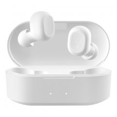 Наушники беспроводные T2S (бокс с функцией беспроводной зарядки) с микрофоном (Bluetooth) (белый)