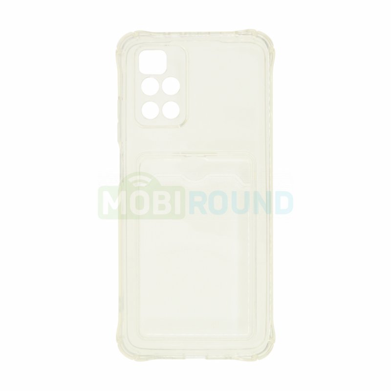 Силиконовый чехол противоударный для Xiaomi Redmi 10 (2021) Redmi 10 (2022) (с картхолдером) прозрачный