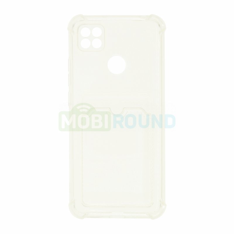 Силиконовый чехол противоударный для Xiaomi Redmi 9C NFC (с картхолдером) прозрачный