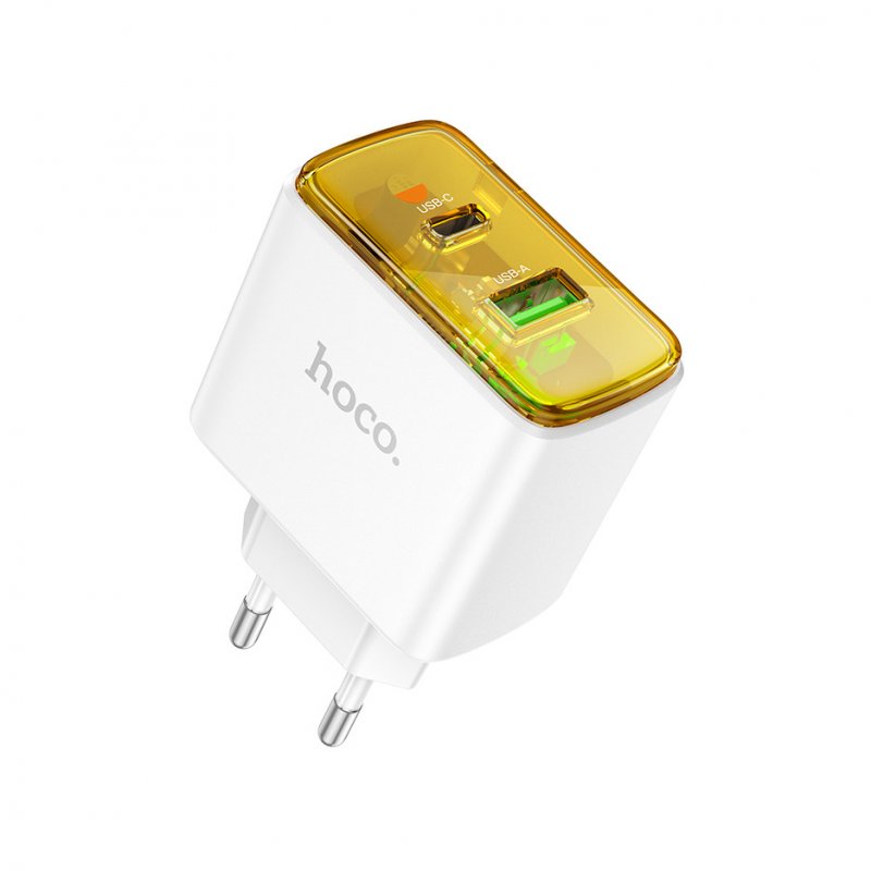 Сетевое зарядное устройство (СЗУ) Hoco CS42A QC3.0 (USB/Type-C PD) 30 Вт/3 А, белый