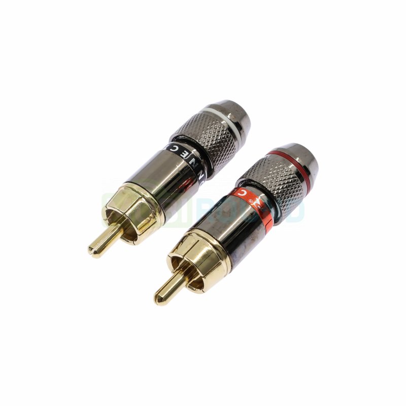Штекер RCA Rconnector на кабель 2 шт. (RC-N1001/B+R) черный с красным