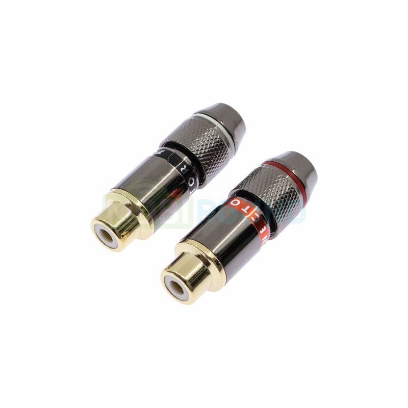 Гнездо RCA Rconnector на кабель 2 шт. (RC-N1002/B+R) черный с красным
