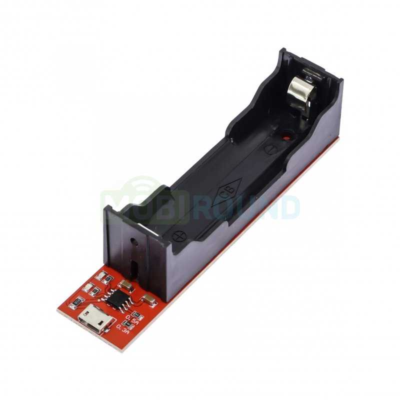 Модуль зарядки Li-ion аккумуляторов 1x18650 Uвх-5 В Iзар-1 А (MicroUSB) (TP4056)