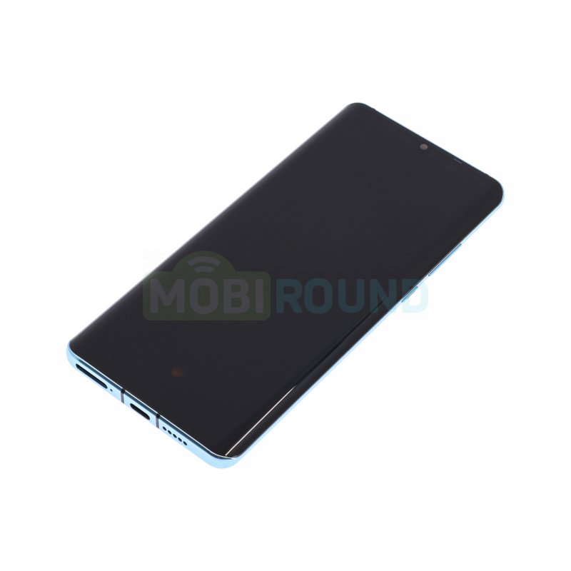Дисплей для Huawei P30 Pro 4G (VOG-L29) (в сборе с тачскрином) в рамке, голубой, 100%