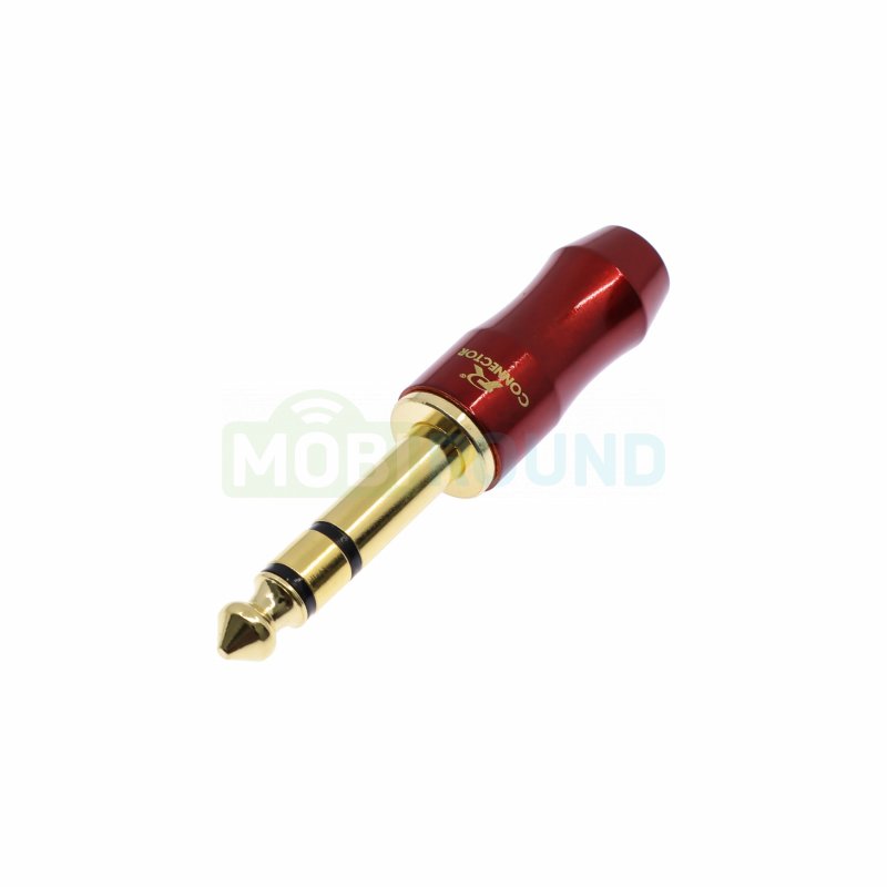 Штекер Rconnector аудио 6.3 мм стерео (3 контакта на кабель) (RC-P1073/R) красный