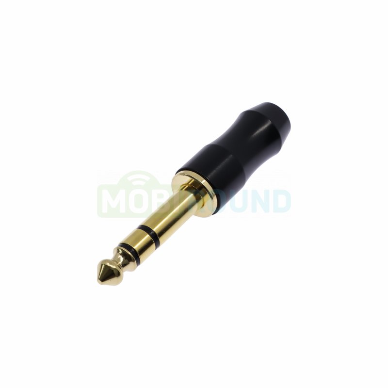 Штекер Rconnector аудио 6.3 мм стерео (3 контакта на кабель) (RC-P1073/B) черный