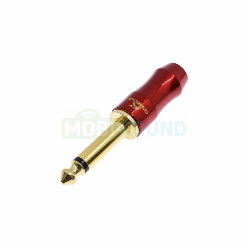 Штекер Rconnector аудио 6.3 мм моно (2 контакта на кабель) (RC-P1072/R) красный
