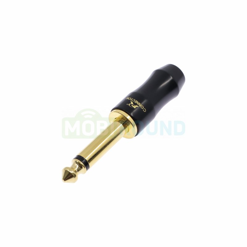 Штекер Rconnector аудио 6.3 мм моно (2 контакта на кабель) (RC-P1072/B) черный