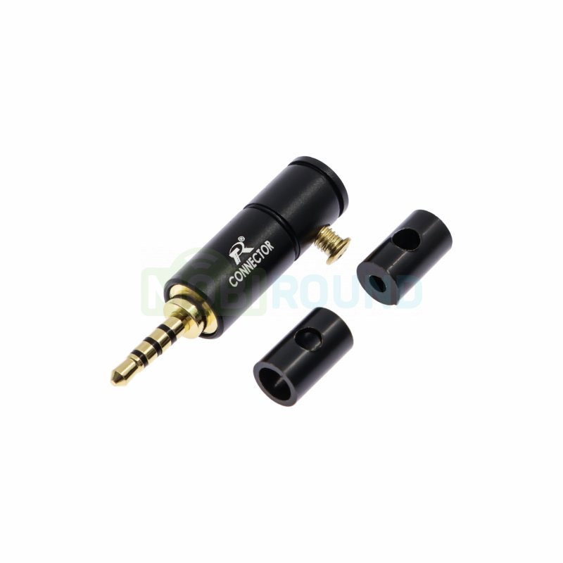 Штекер Rconnector аудио 2.5 мм стерео (4 контакта на кабель) (RC-P1011/B) черный