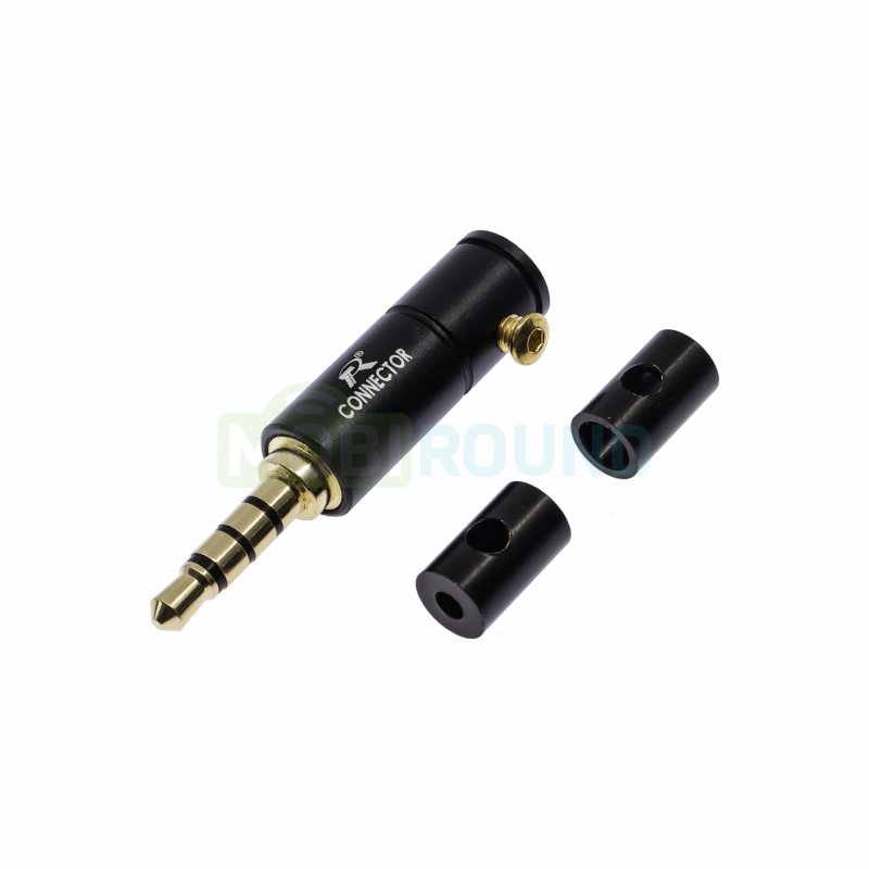 Штекер Rconnector аудио 3.5 мм стерео (4 контакта на кабель) (RC-P1009/B) черный