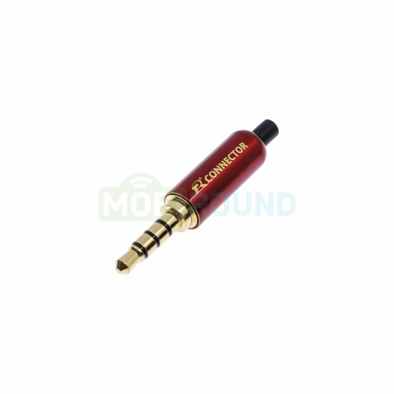 Штекер аудио Rconnector 3.5 мм стерео 4 контакта на кабель (RC-P1004/R) красный
