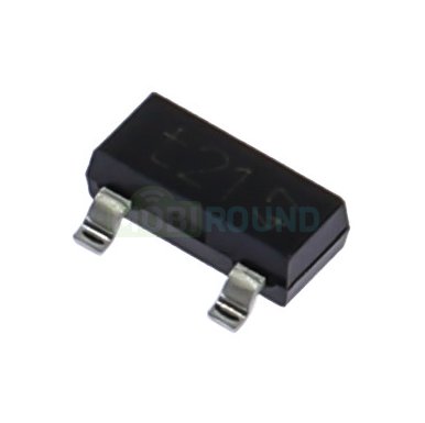 Цифровой биполярный транзистор NXP PNP 50 В/0.1 А R1-2.2 кОм R2-2.2 кОм (PDTA123ET (SOT-23)/x21)