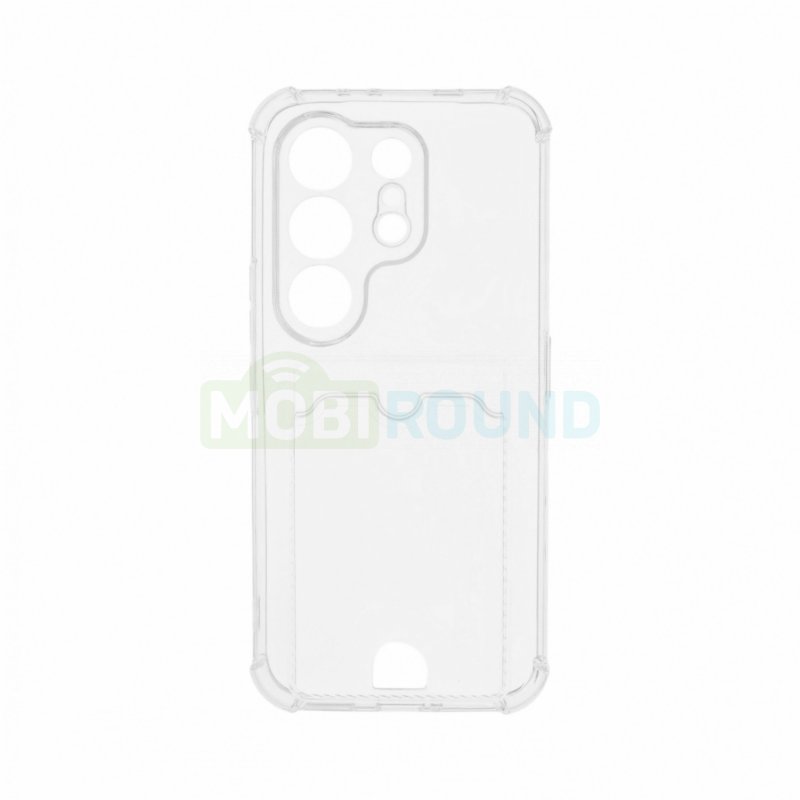 Силиконовый чехол противоударный для Tecno Camon 50 4G (с картхолдером) прозрачный