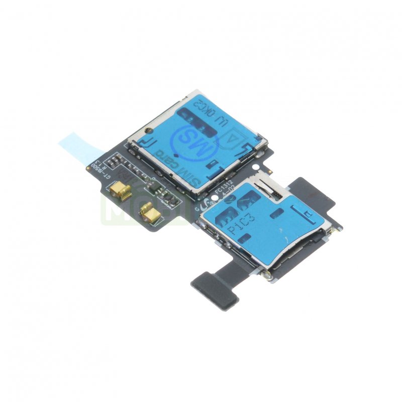 Шлейф для Samsung i9500 Galaxy S4 3G + разъем SIM + считыватель карты памяти