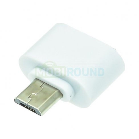 OTG-адаптер USB-MicroUSB (маленький) (белый)