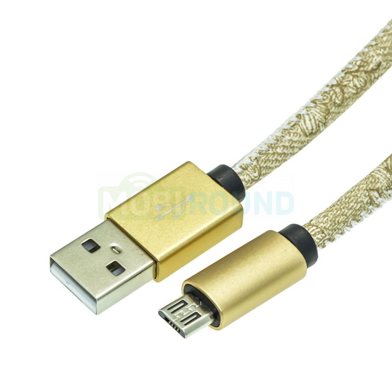 Дата-кабель USB-MicroUSB, 1 м, бежевый