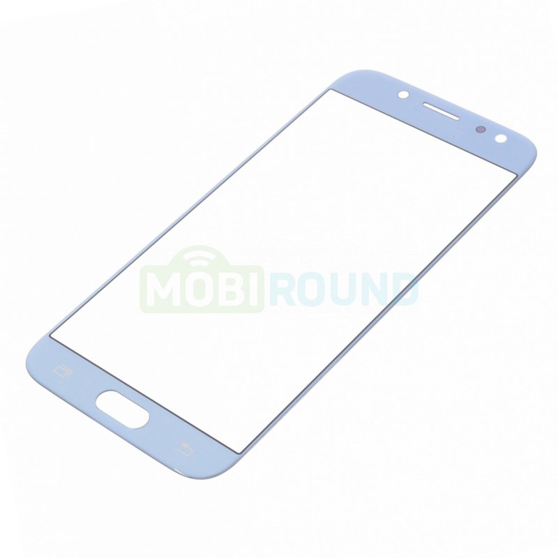 Стекло модуля для Samsung J530 Galaxy J5 (2017) голубой, AAA