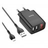 Сетевое зарядное устройство (СЗУ) Hoco C86A (2 USB) + кабель MicroUSB, 2.4 А