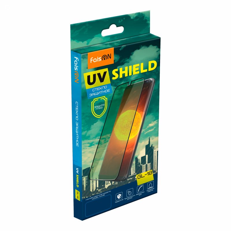 Противоударное стекло 2D FaisON GL-18 Shield для Xiaomi Redmi Note 8T (полное покрытие / УФ-защита) черный