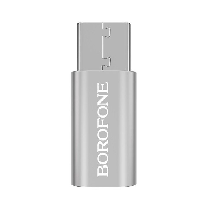 Переходник (адаптер) Borofone BV4 Type-C-MicroUSB, серебро