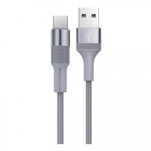 Дата-кабель Borofone BX21 USB-Type-C (3 А), 1 м (серый)