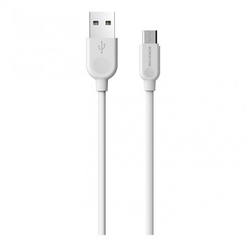 Дата-кабель Borofone BX14 USB-MicroUSB, 1 м (белый)