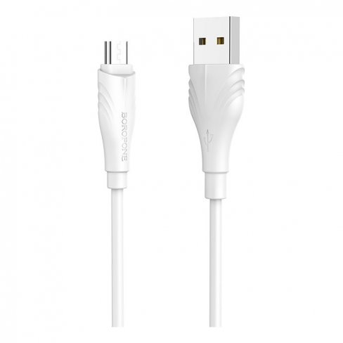 Дата-кабель Borofone BX18 USB-MicroUSB, 1 м (белый)