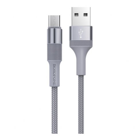 Дата-кабель Borofone BX21 USB-MicroUSB, 1 м (серый)