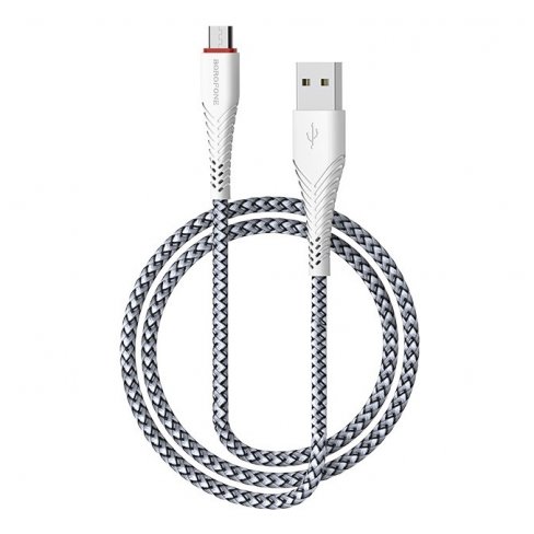 Дата-кабель Borofone BX25 USB-MicroUSB (2.4 А), 1 м (белый)