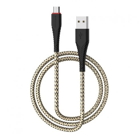 Дата-кабель Borofone BX25 USB-MicroUSB (2.4 А), 1 м (золото)