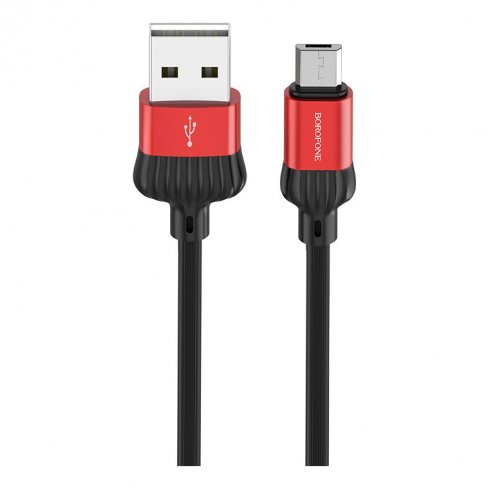 Дата-кабель Borofone BX28 USB-MicroUSB (3 А), 1 м (красный)