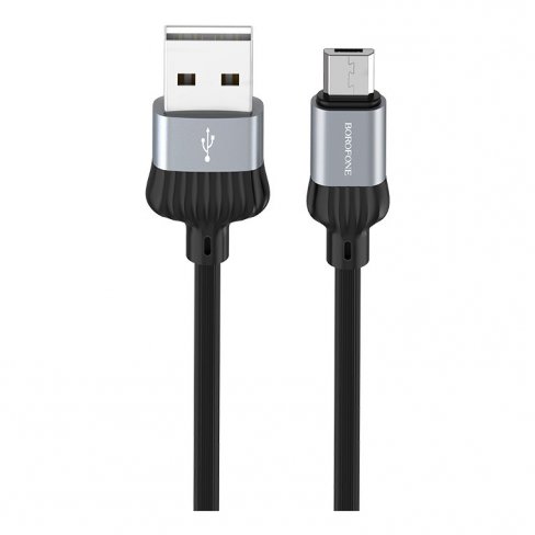 Дата-кабель Borofone BX28 USB-MicroUSB (3 А), 1 м (черный)