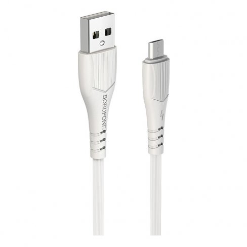Дата-кабель Borofone BX37 USB-MicroUSB (2.4 А), 1 м (белый)