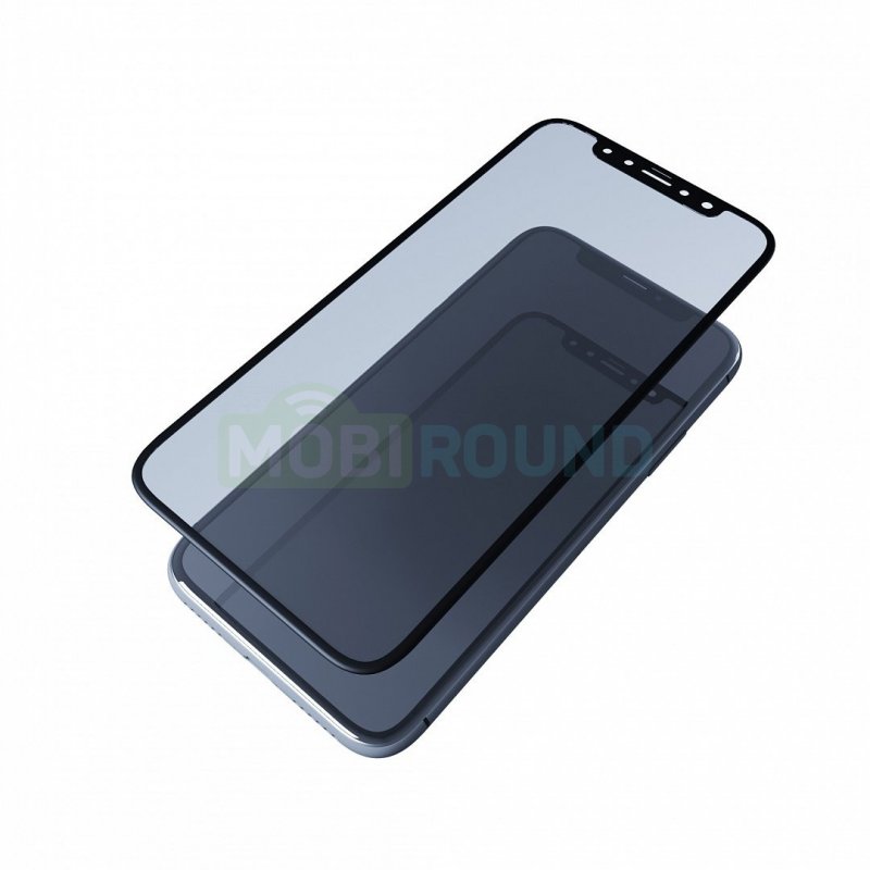 Противоударное стекло 2D для Apple iPhone 14 Pro (полное покрытие / антишпион) черный