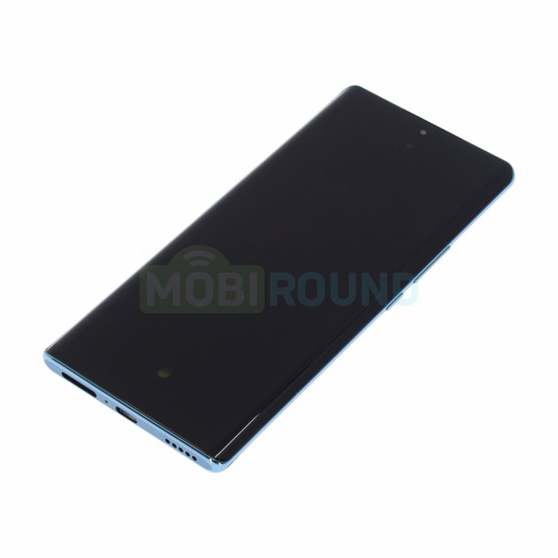 Дисплей для Honor 70 5G (в сборе с тачскрином) в рамке, голубой, 100%