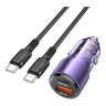 Автомобильное зарядное устройство (АЗУ) Borofone BZ20A QC 3.0 (USB+Type-C) + кабель Type-C-Type-C, 3 A