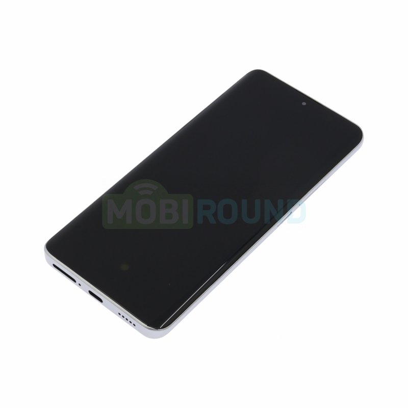 Дисплей для Xiaomi Redmi Note 13 Pro Plus 5G (в сборе с тачскрином) в рамке, серебро, 100%