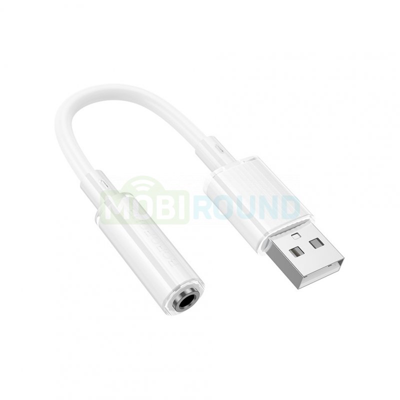 Аудио-переходник (адаптер) Borofone BV22 USB-3.5 мм, 0.15 м, белый