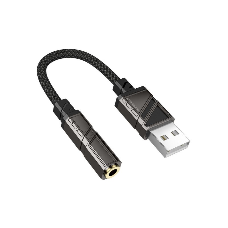 Аудио-переходник (адаптер) Borofone BV23 USB-3.5 мм, 0.15 м, черный