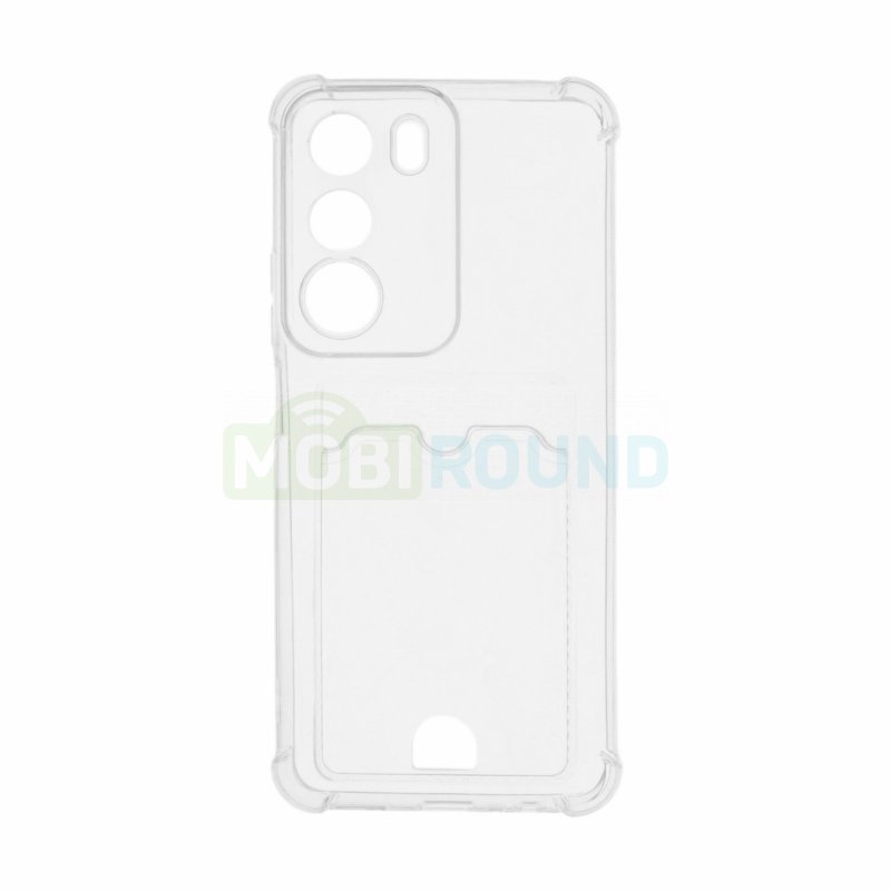 Силиконовый чехол противоударный для Realme C71 4G (с картхолдером) прозрачный