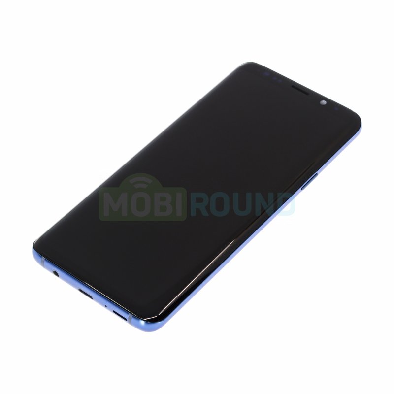 Дисплей для Samsung G965 Galaxy S9+ (в сборе с тачскрином) в рамке, синий, AAA