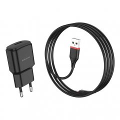 Сетевое зарядное устройство (СЗУ) Borofone BA48A (USB) + кабель Type-C, 2.1 А