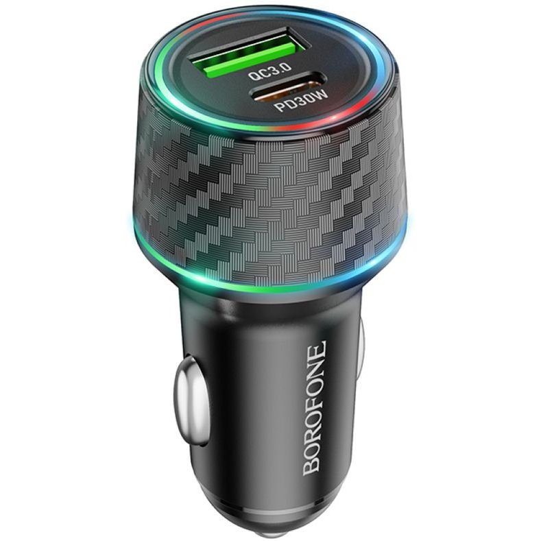 Автомобильное зарядное устройство (АЗУ) Borofone BZ21 QC 3.0 (USB/Type-C PD) 3 А, черный