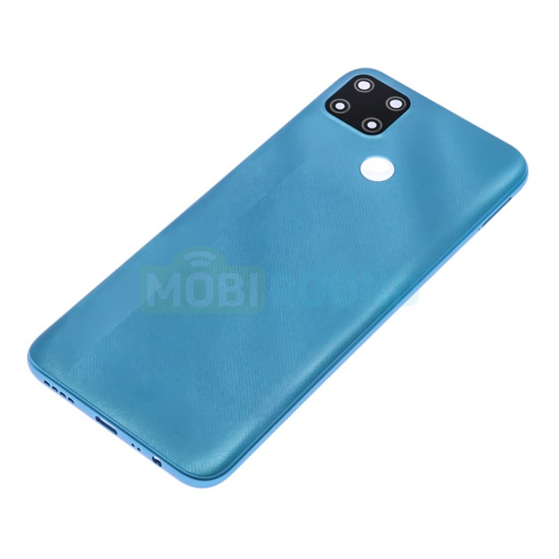 Задняя крышка для Realme C25 / C25S, голубой, AAA